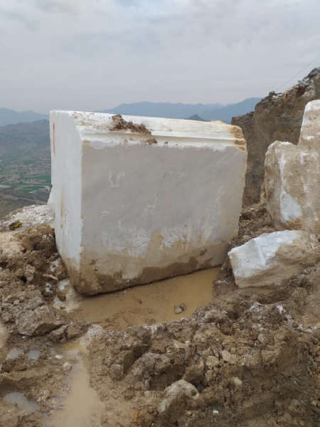 Cloudy White Marble Blocks