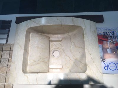 lavabo di appoggio in marmo massello