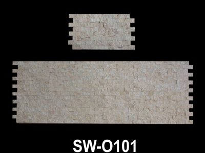 Mosaico in pietra naturale giallo Damasco , finitura a spacco